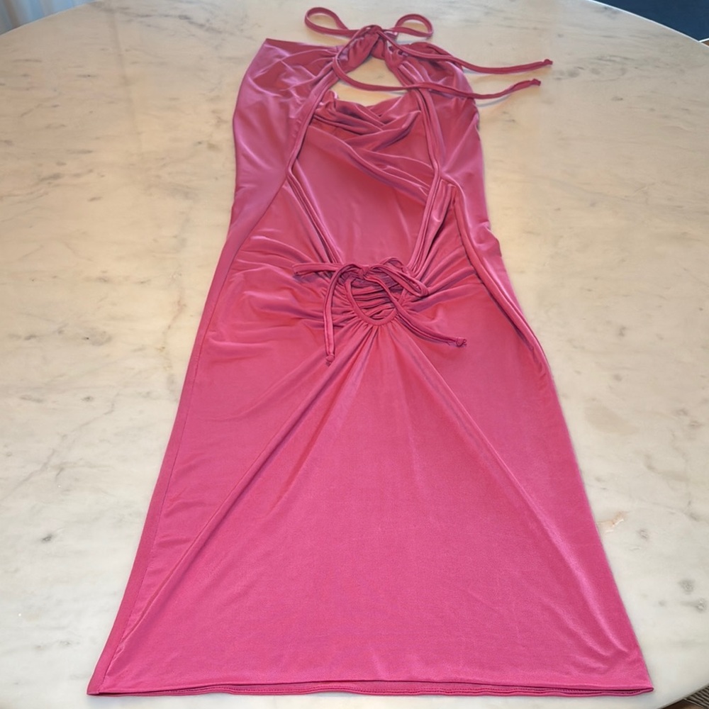 Lux by Savee Couture Laguna Pink Halter Dress
